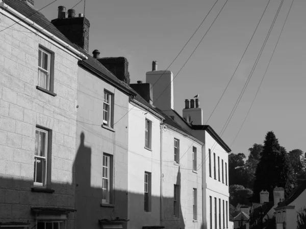 Bridge Street v Chepstow, černá a bílá — Stock fotografie