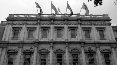 Londra 'daki Banqueting House, siyah beyaz