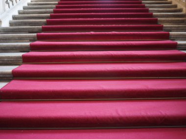 Red carpet on stair