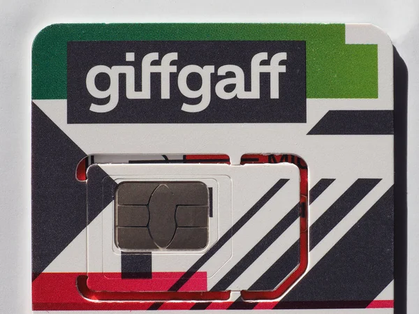 LONDRES - DIC 2019: Tarjeta SIM GiffGaff — Foto de Stock