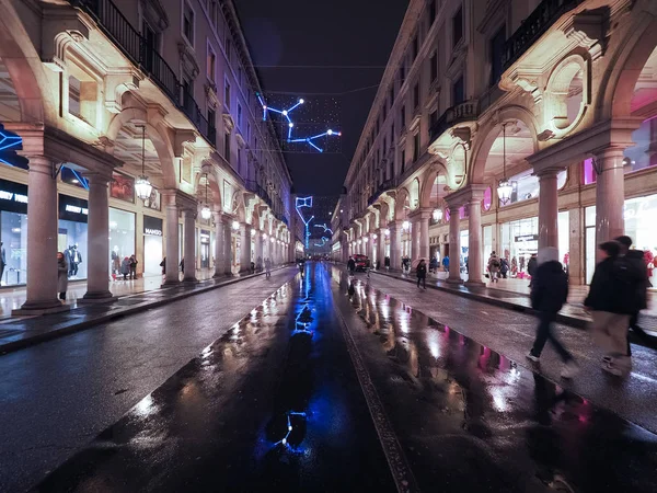 Via Roma calle en Turín — Foto de Stock