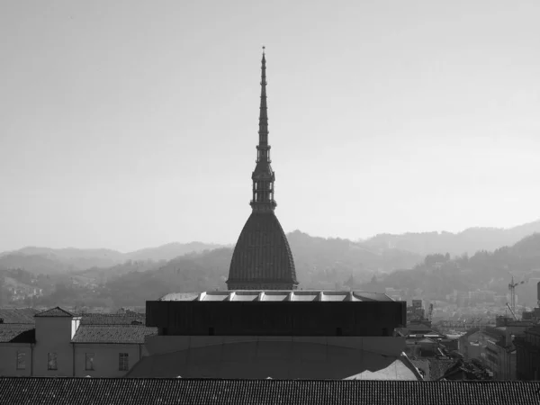 Крот Антонеллиана в Турине, черно-белый — стоковое фото
