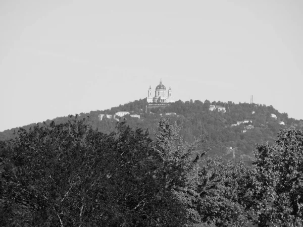 Basilika di superga in turin, schwarz-weiß — Stockfoto