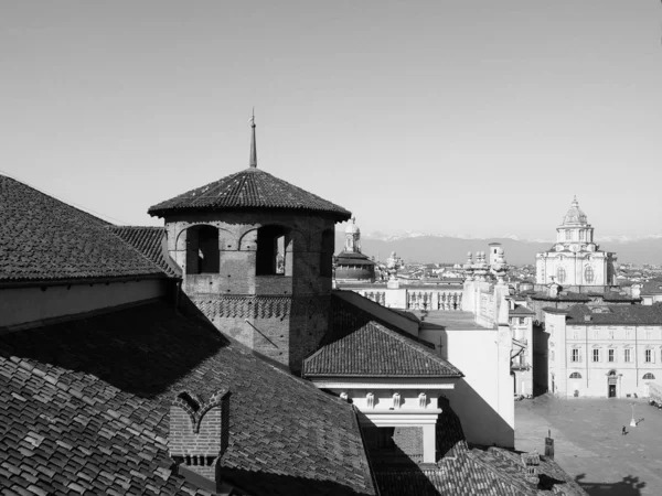 Veduta aerea di Torino, in bianco e nero — Foto Stock