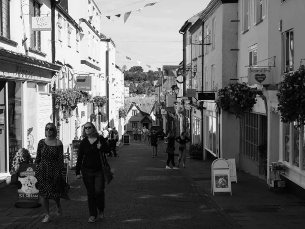 Uitzicht op de stad Chepstow, zwart-wit — Stockfoto