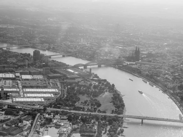 Vista aérea de Koeln, preto e branco — Fotografia de Stock