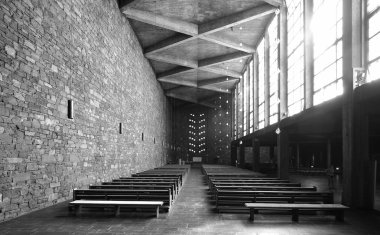 Dueren 'deki Annakirche (St Anne Kilisesi), siyah ve beyaz