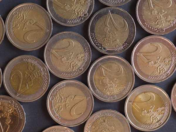 2 Euro coins, European Union — Stock Photo, Image