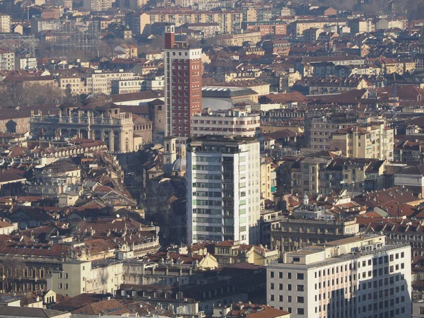 Vista aérea do centro da cidade de Turim — Fotografia de Stock