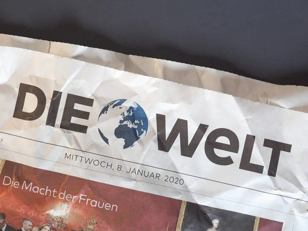 Hamburg - Jan 2020: Die Welt Tysk tidningsrubrik — Stockfoto
