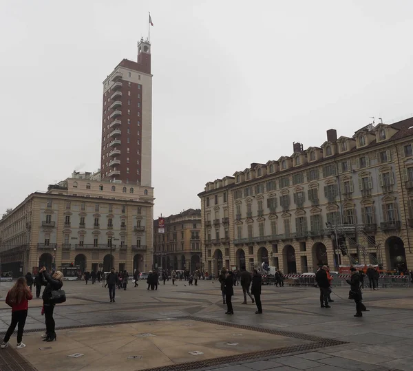 Torino 'daki Castello Meydanı — Stok fotoğraf