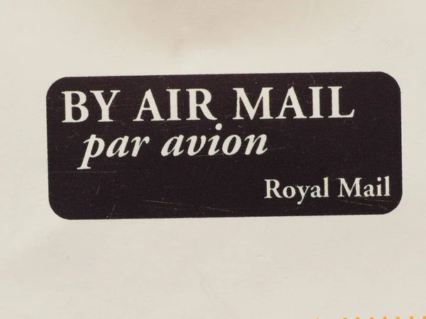 LONDON - DEC 2019: Royal Mail label on letter — Stock Photo, Image