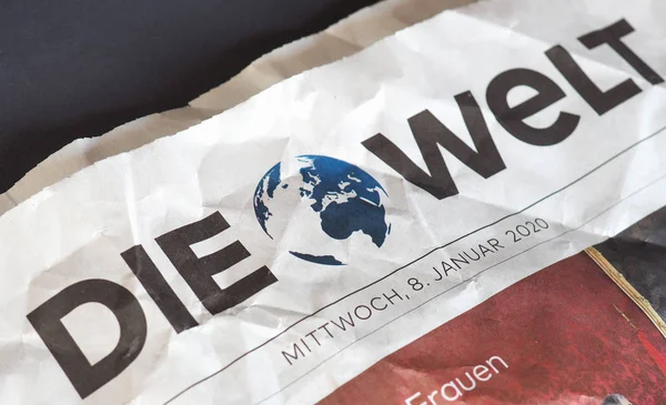 HAMBURG - JAN 2020: Die Welt cabeçalho do jornal alemão — Fotografia de Stock