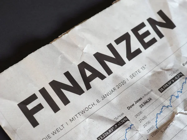 HAMBURG - ENE 2020: Finanzen (Finanzas) en el periódico Die Welt —  Fotos de Stock