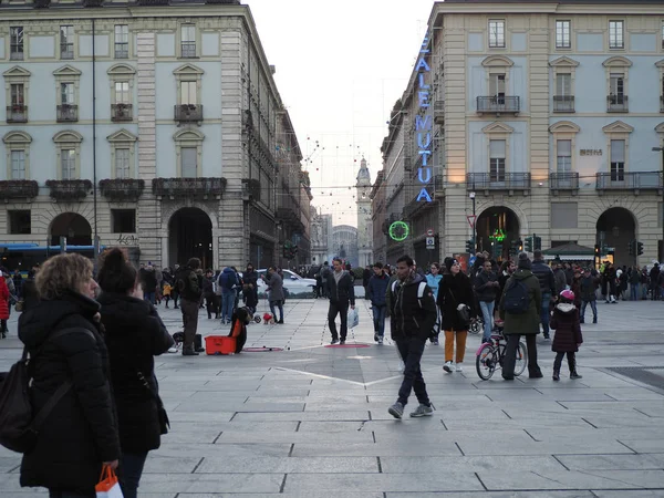 Praça Piazza Castello em Turim — Fotografia de Stock