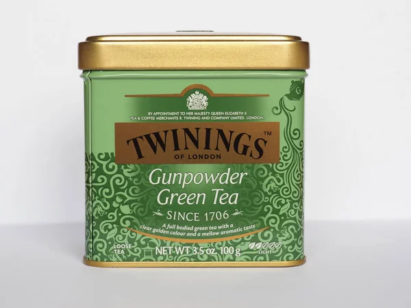 LONDRES - DEC 2019: Twinings pólvora chá verde — Fotografia de Stock