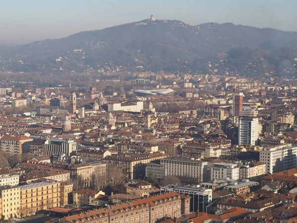 Luchtfoto van het centrum van Turijn — Stockfoto