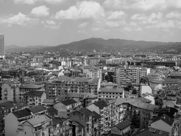 トリノ、黒と白の空中ビュー — ストック写真