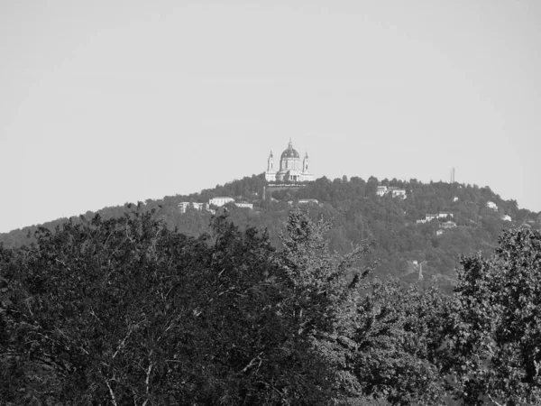 Basilica di Superga en Turín, blanco y negro — Foto de Stock