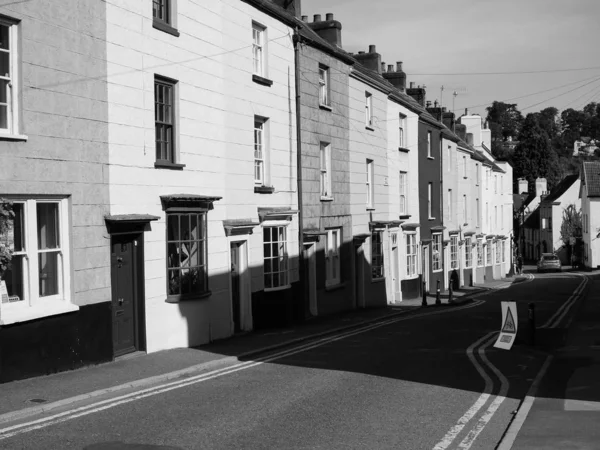 Bridge Street in Chepstow, black and white — 스톡 사진
