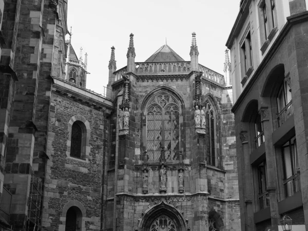 Aachener Dom em Aachen, preto e branco — Fotografia de Stock