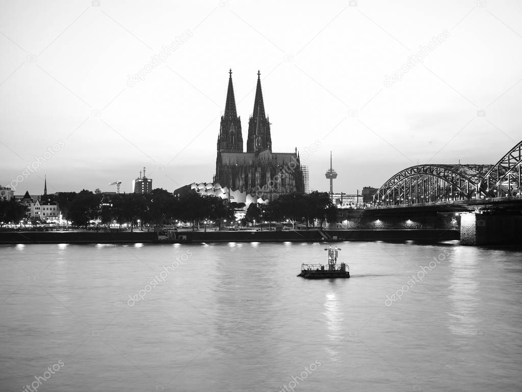 View of Koeln, black and white