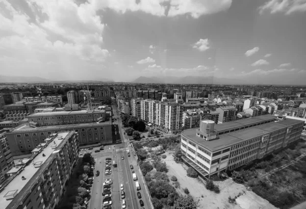 Aerial view of Turin, black and white — Stock Photo, Image