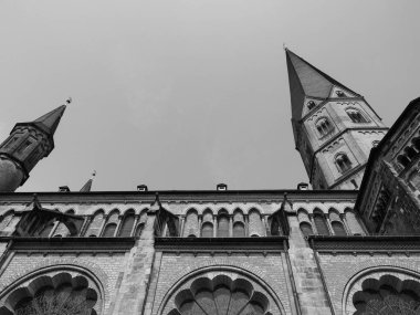 Bonn 'daki Bonner Muenster (Bonn Minster) Bazilikası, siyah