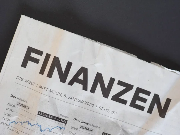 Hamburg - Jan 2020: Finanzen (finans) på Die Welt tidningen — Stockfoto