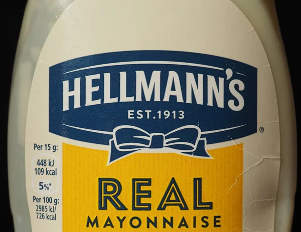 NEW YORK - JAN 2020: Hellmann's mayo bottle — 스톡 사진