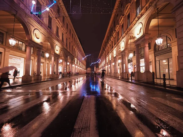 Via Roma sokakta Turin — Stok fotoğraf