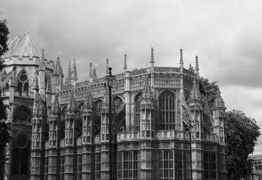 Londra 'daki Parlamento Evleri, siyah beyaz