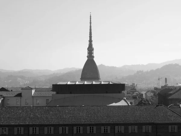 Башня Крота Антонеллиана Турине Италия Черно Белая — стоковое фото