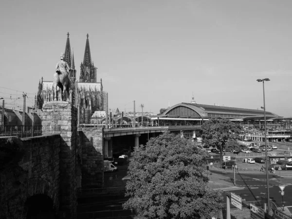 Koeln Germany Circa August 2019 Hauptbahnhof Означає Центральна Станція Чорно — стокове фото