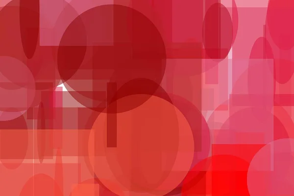 Abstract minimalist red illustration with circle and ellipses squares and rectangles useful as a background