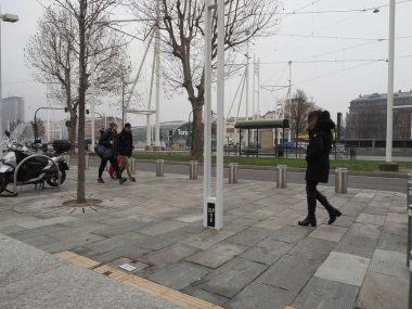 Torin, İtalya - Aralık 2019: Torino Porta Susa tren istasyonu
