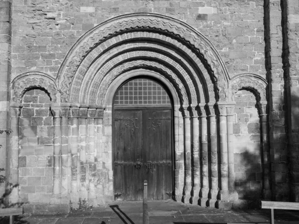 Igreja Paroquial Prioritária Santa Maria Chepstow Reino Unido Preto Branco — Fotografia de Stock