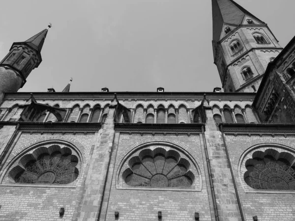Bonner Muenster Znamená Bonn Minster Bazilika Kostel Bonnu Německo Černé — Stock fotografie