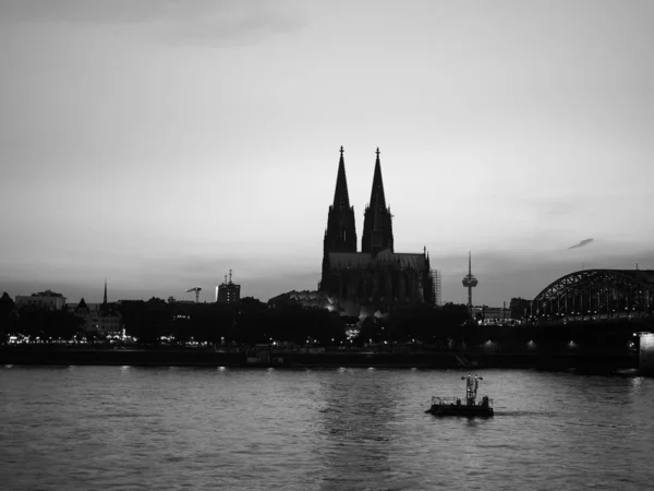 Blick Auf Die Stadt Köln Deutschland Vom Fluss Aus Bei — Stockfoto