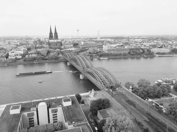 Koeln Germany Circa August 2019 Повітряний Вид Міста Чорно Білим — стокове фото