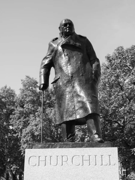 London Circa September 2019 Winston Churchill Standbeeld Parliament Square Door — Stockfoto