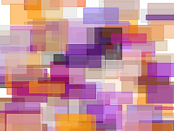 要旨背景として有用な正方形を持つミニマリストの紫色の灰色のオレンジ色の茶色のイラスト — ストック写真