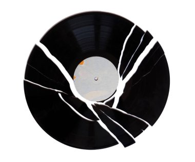 Bozuk vinil plak analog müzik kayıt ortamı
