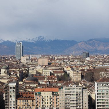 İtalya 'nın Torino kentinin hava manzarası