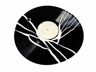 Bozuk vinil plak analog müzik kayıt ortamı