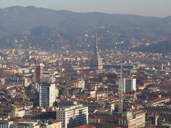 Luftaufnahme Der Stadt Turin Italien Mit Piazza Castello — Stockfoto