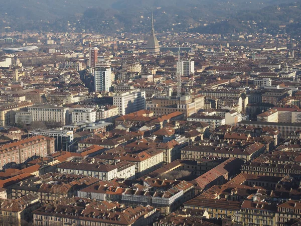 Luftaufnahme Der Stadt Turin Italien Mit Piazza Castello — Stockfoto