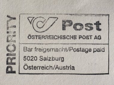 WIEN, AUSTRIA - CIRCA JANUARY 2020: Austrian postage meter