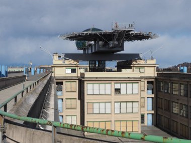 TURIN, ITALY - CIRCA FEBRUARY 2020: Roof meeting room know as La Bolla meaning The Bubble at Lingotto conference centre designed by Renzo Piano in former Fiat car factory