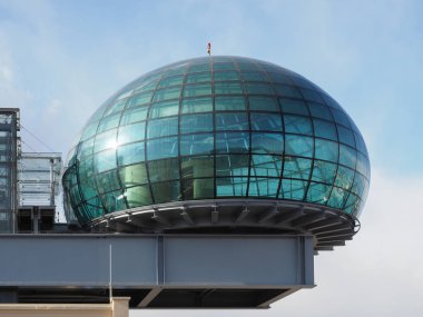 TURIN, ITALY - CIRCA FEBRUARY 2020: Roof meeting room know as La Bolla meaning The Bubble at Lingotto conference centre designed by Renzo Piano in former Fiat car factory